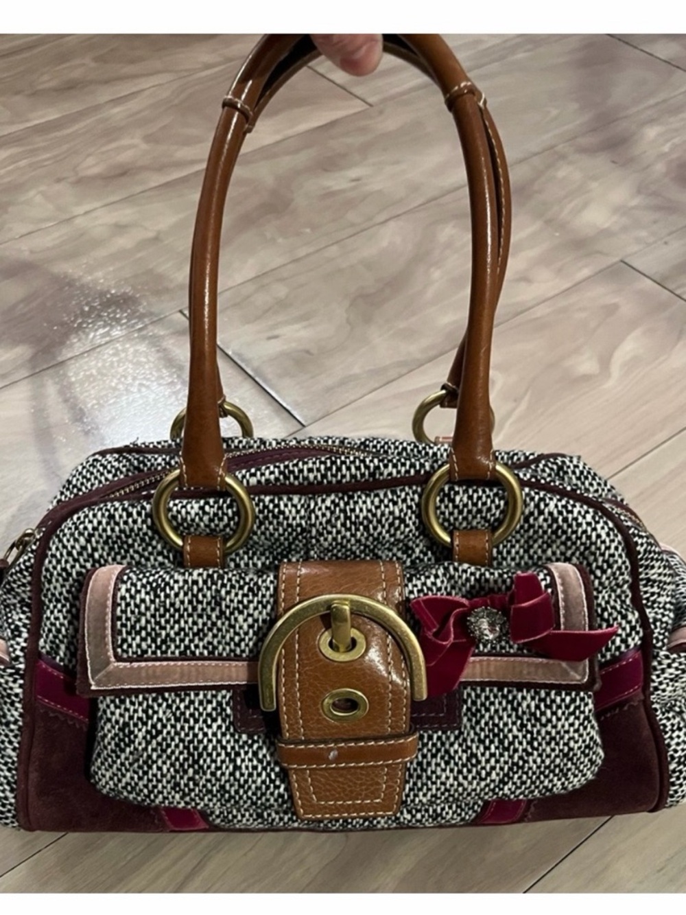COACH 8F03 Soho Tweed Satchel